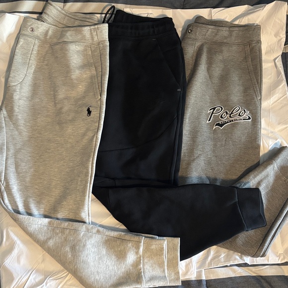 Polo Ralph Lauren and Niketech fleece jogger pants sz medium euc